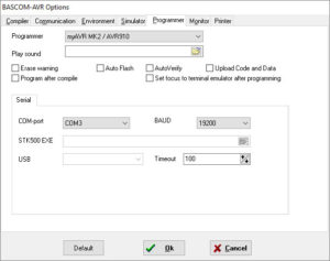 Einstellung BASCOM MyAVR mk2